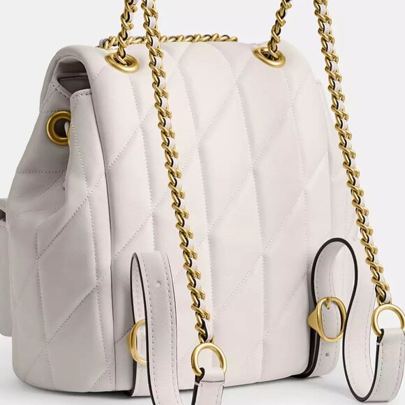 NWT ✅ COACH Tabby Backpack With Pillow Quilting CU076 CHALK ✨ NWTs - Picture 4 of 16